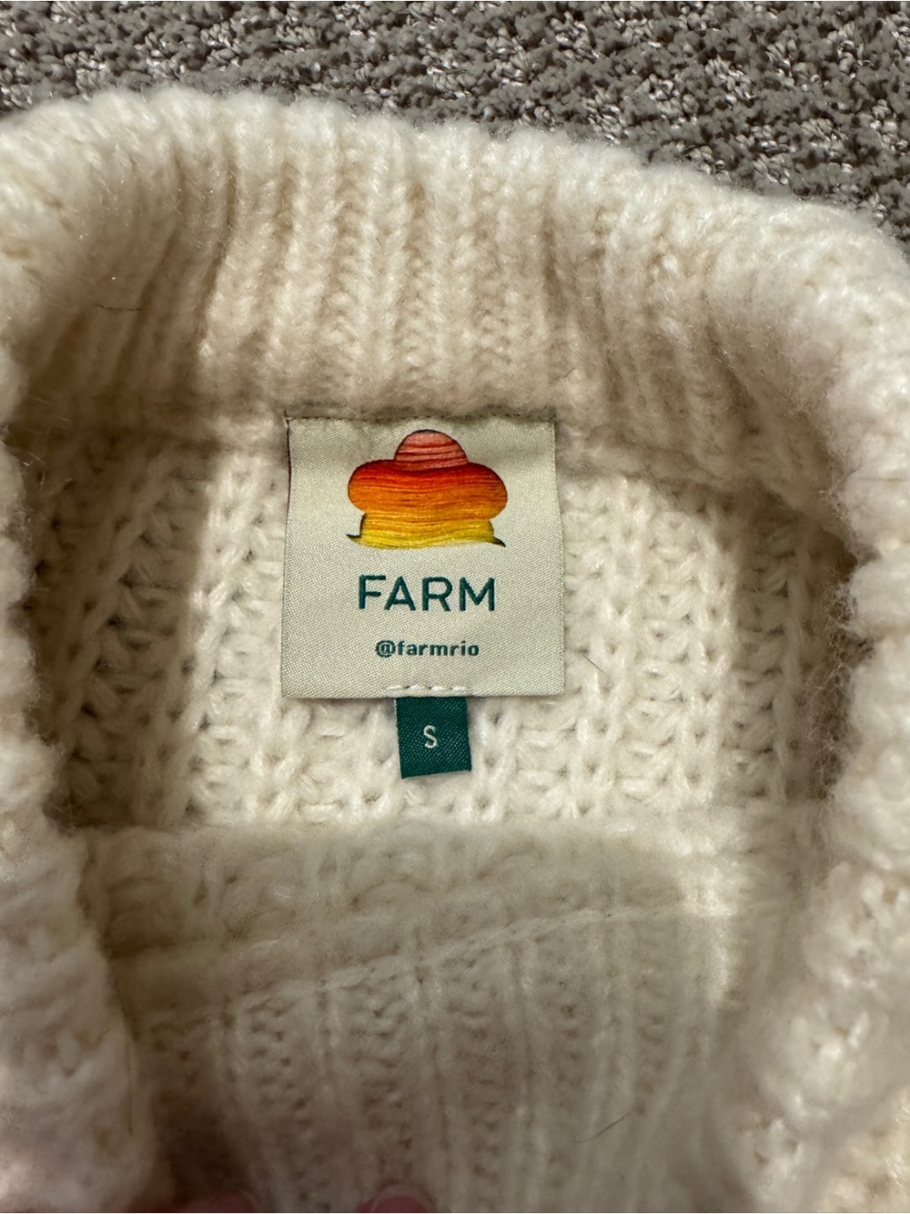 Farm Rio Shaker-Stitch Cropped Sweater - Picture 5 of 7